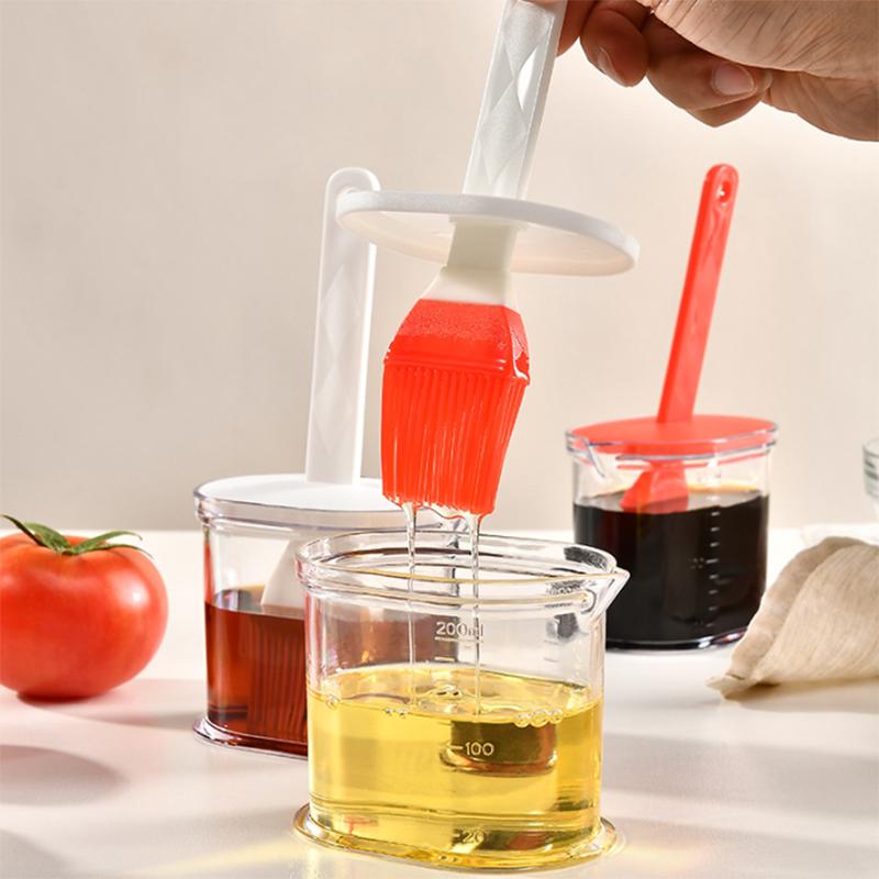 Barbecue Oil Container Brush Leak Proof Liquid Condiment Seasoning Oil Sauce Cream Bottle with Brush Kitchen Cooking Tools