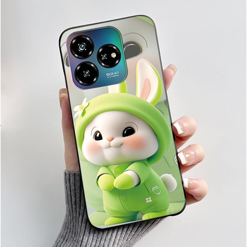 For ZTE Axon 60 Lite / Blade V60 Vita / Nubia V60 Design Case Cute Love Heart Rabbit Casing Black Soft Silicone Protective Cover