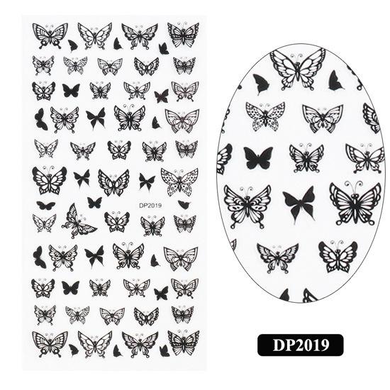 1pc 3D Nail Stickers Spring Summer Natural Flower Leaves Simulation Dried Flower Dragonfly Nail Applique Water Slides Decoration