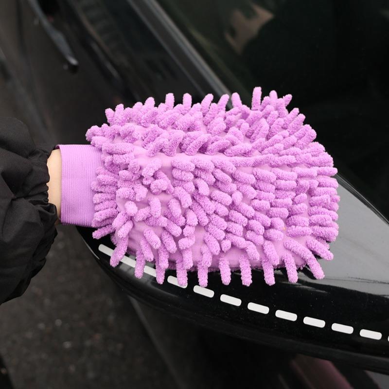 Chenille Car Wash Gloves Universal Auto Coral Velvet Microfiber Double-Sided Cleaning Gloves Soft Car Paint Surface Care Tool
