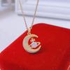 Titanium Steel Moon Planet Necklace Female Premium Design Personalized Versatile Zircon Pendant Necklace