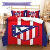 Atletico Madrid Logo Muster Bettwäsche Set Bettbezug Kissenbezug Heimdeko Geschenk (1 Bettbezug + 2 Kissenbezüge, ohne Füllung)