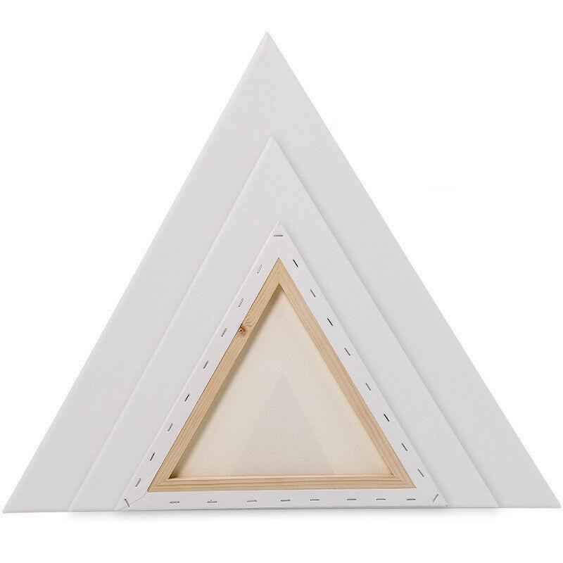 Üçgen Ahşap Kutu Çerçeveli Boş Gerilmiş Sanat Tuvali Akrilik Yağlı Boya Tahtası