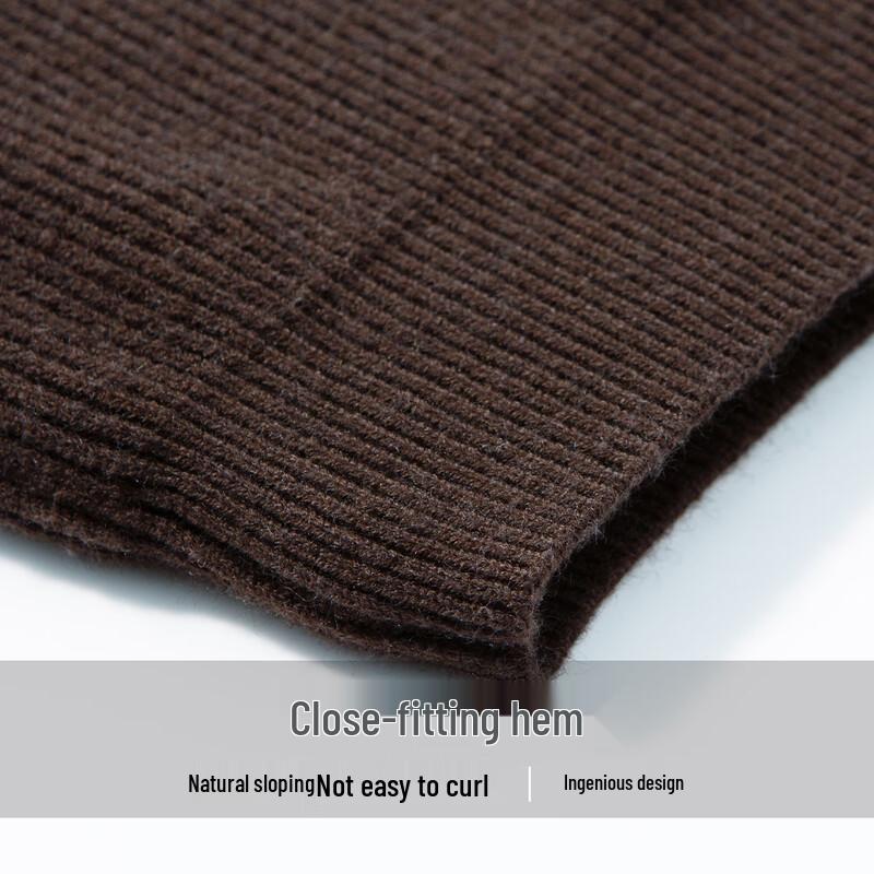 Hodo Men's Heavyweight Semi-High Collar Wool Blend Knit Sweater