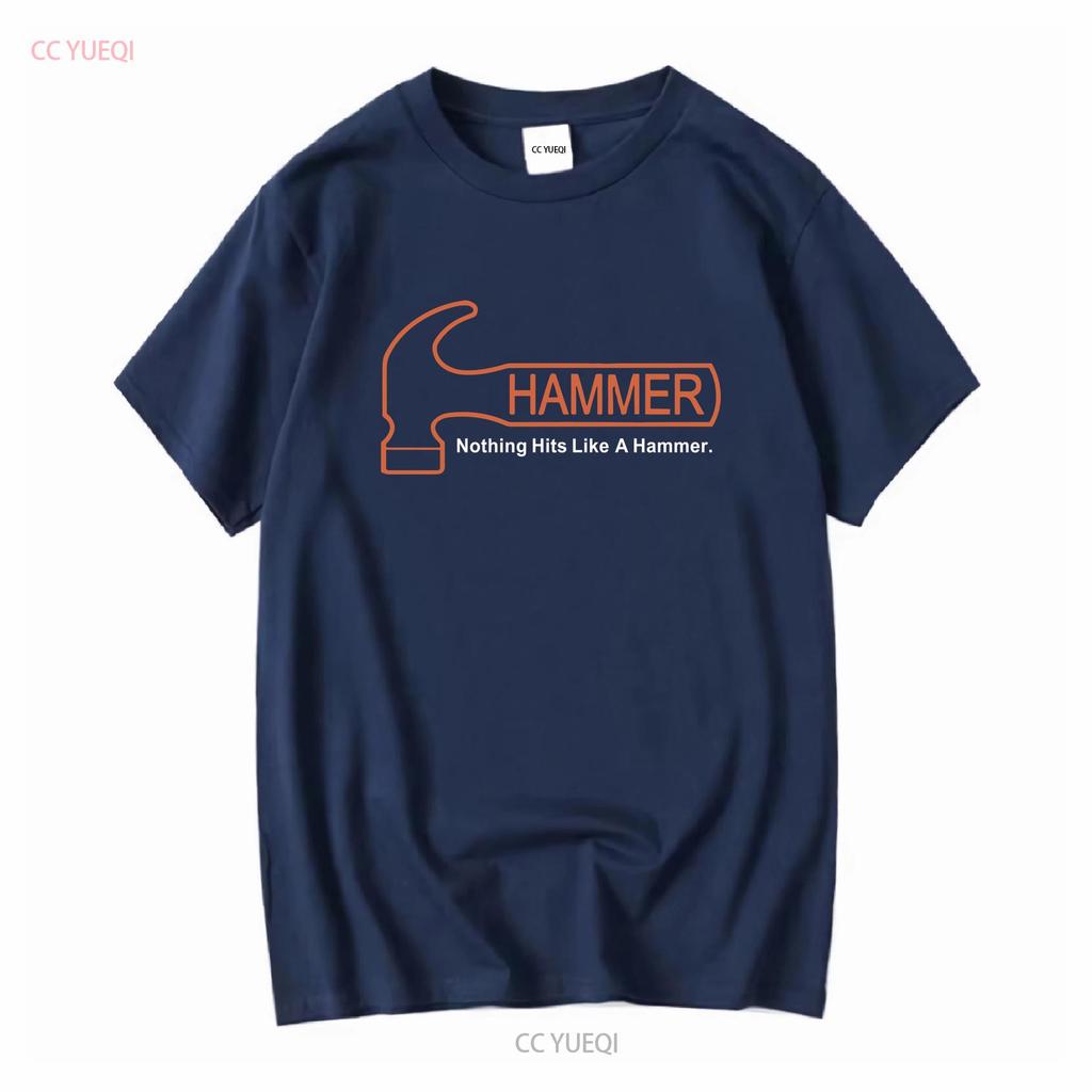 Hammer Bowling Logo Mens Black T Shirt Size S 5XL Long or Short Sleeves Vintage Washed Casual Graphic Streetwear Unisex