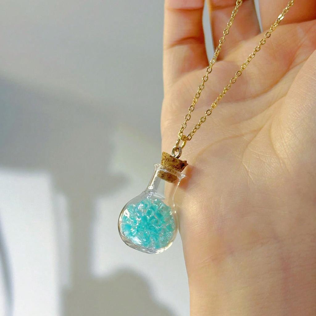 Luminous Magic Potion Glass Bottle Pendant Necklace Fashion Creative Jewelry For Men and Women Halloween Gifts