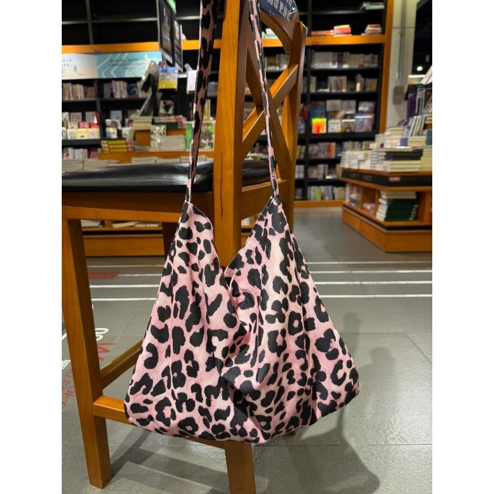 IELGY Leopard Print Canvas Bag Lazy Style One Shoulder Crossbody Casual Commuter Relaxation