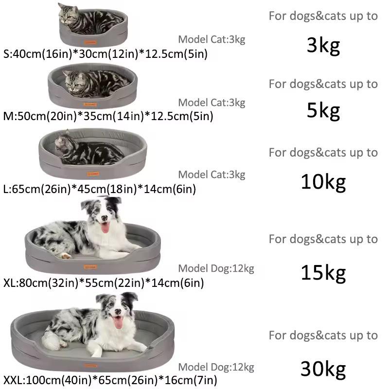 Pătuc pentru câini din pânză Oxford: Cuib Oval Patru Sezoane pentru Animale de Companie