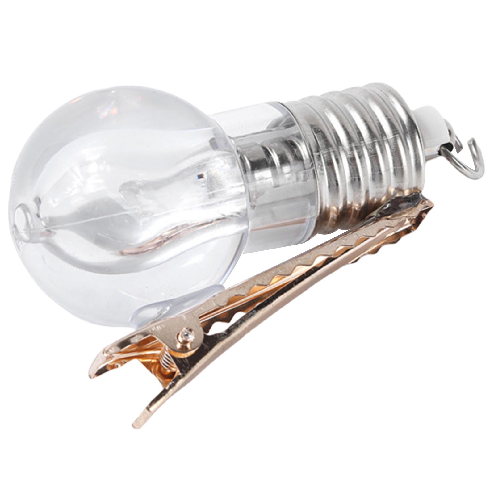 

Креативная забавная заколка для волос в виде меняющейся симуляции лампочки, аксессуар для вечеринок и выступлений белый