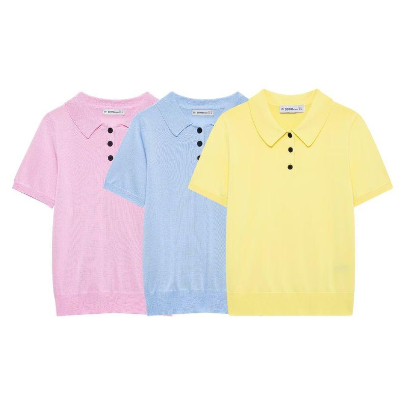 Kaslead New Arrival Women's Clothing Fashion Style Fashion Minimalist Short Sleeve Knitting Tops 2142019