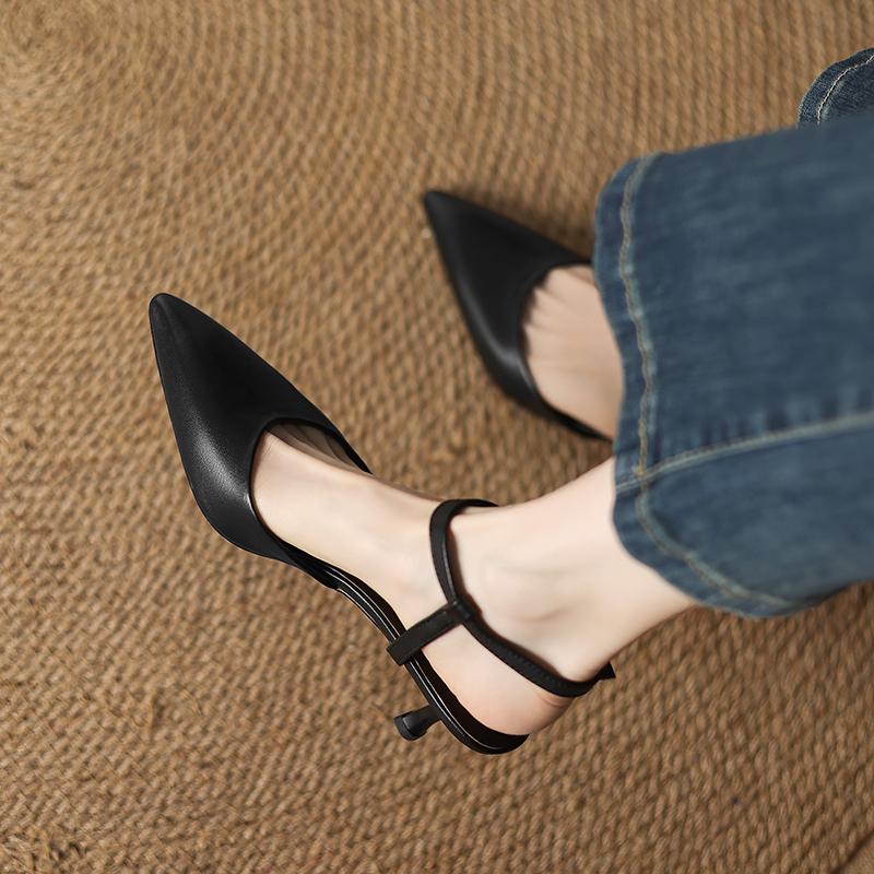 Fashion Ins Fashion New Women Horsehair Cow Pattern Kitten High Heels Party Wedding Shoes Woman Sexy Pointed Toe Slingback Pumps Sandals