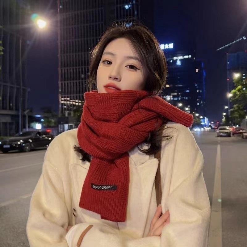 Autumn and winter Korean version of couple's warm plaid double-sided imitation cashmere scarf super long knitted thickened student scarf women