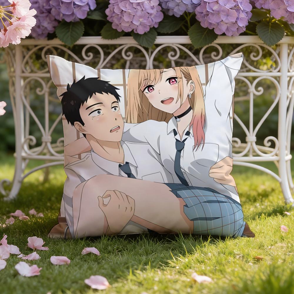 Anime D-Dress-Up D-Darling Cushion Cover Home & Car Dual-Scene Pillow Cover: Reversible for Premium Comfort