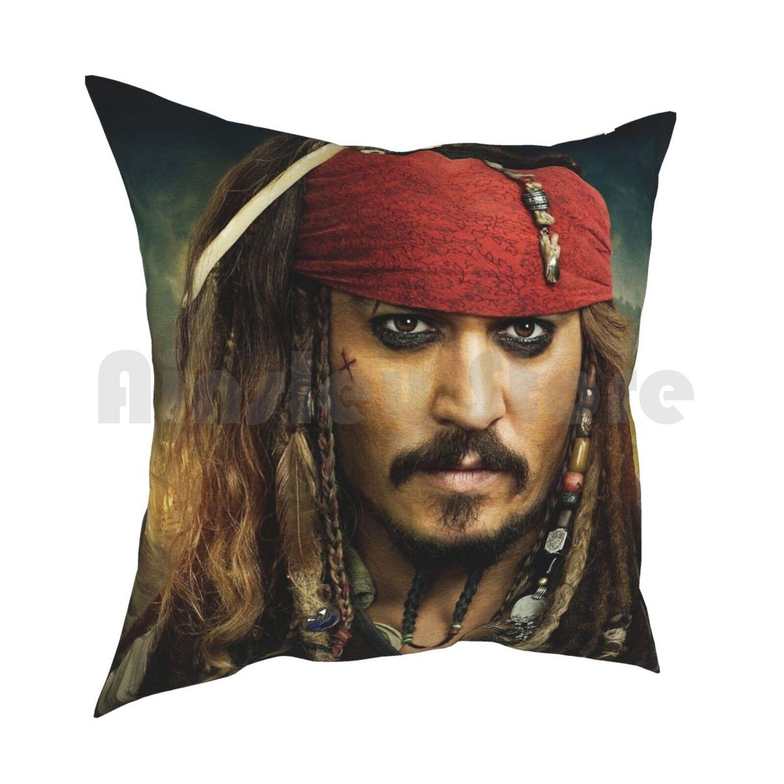 Pillow Case Printed Home Soft DIY Pillow Cover Depp Captain 30x30cm 12x12in