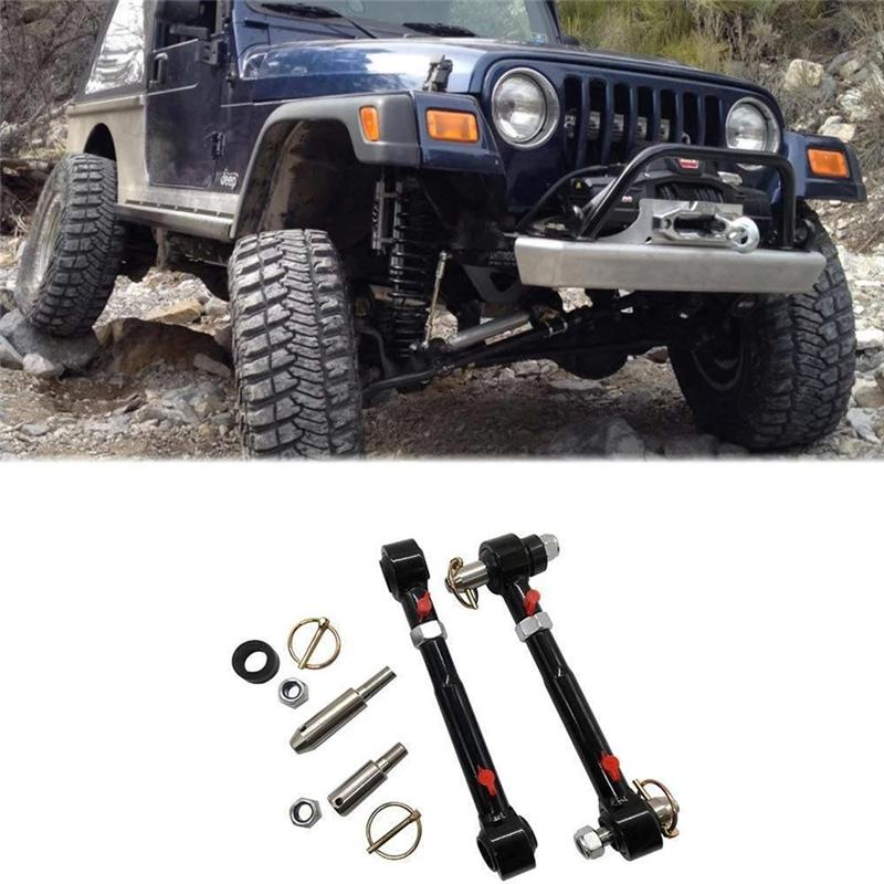 Ac29-Front Sway Bar Disconnects 1 Set Front Adjustable Sway Bar Links 2.5 In-6 In Lift For Jeep Wrangler JK JKU 2/4 Doors 07-18