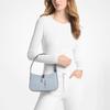 MICHAEL KORS Jacquard Denim Silver Lock Artificial Leather Shoulder Bag Small Women's Light Denim Blue