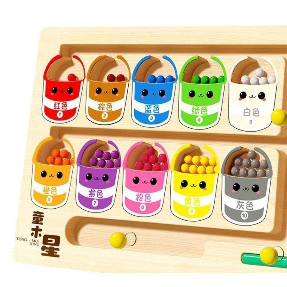 Montessori Kid’s Concentration Training Toys Magnetic Color Sorting Games Intelligence Development