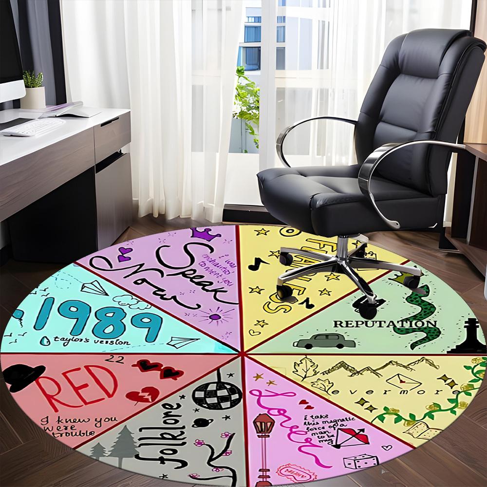 Taylor Swift Album Covers Office Round Area Rug, Under Office Chairs Bedroom Living Room Home Decor A0908185