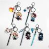 Demon Slayer Keychain Acrylic Charm with Sword Tanjiro Zenitsu Nezuko Anime Cosplay Accessories