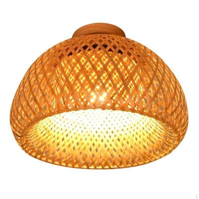 Bambus Deckenleuchte Ländlicher Stil Foyer Halbe Lampe Pendelleuchte für Esszimmer Schlafzimmer