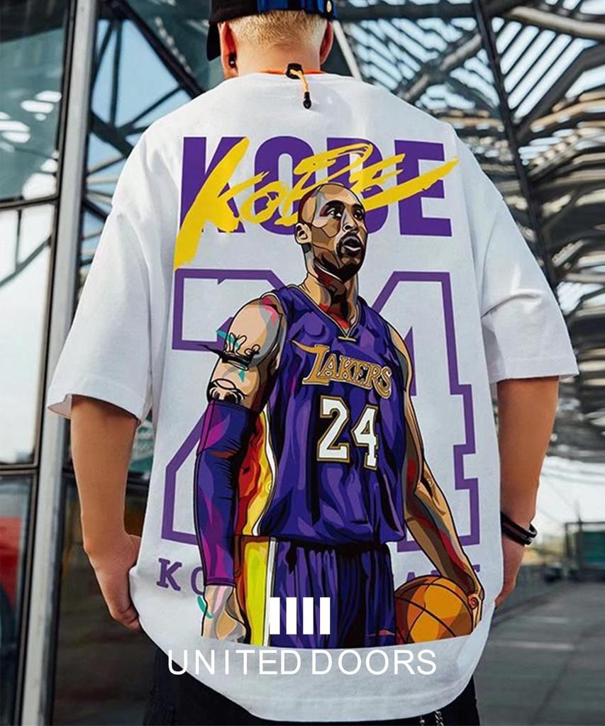 The Doors Men's Lakers Los Angeles Kobe Short Sleeve T-Shirt, Round Neck, Stylish, Size XL, Black, 5S-D18-BKXL