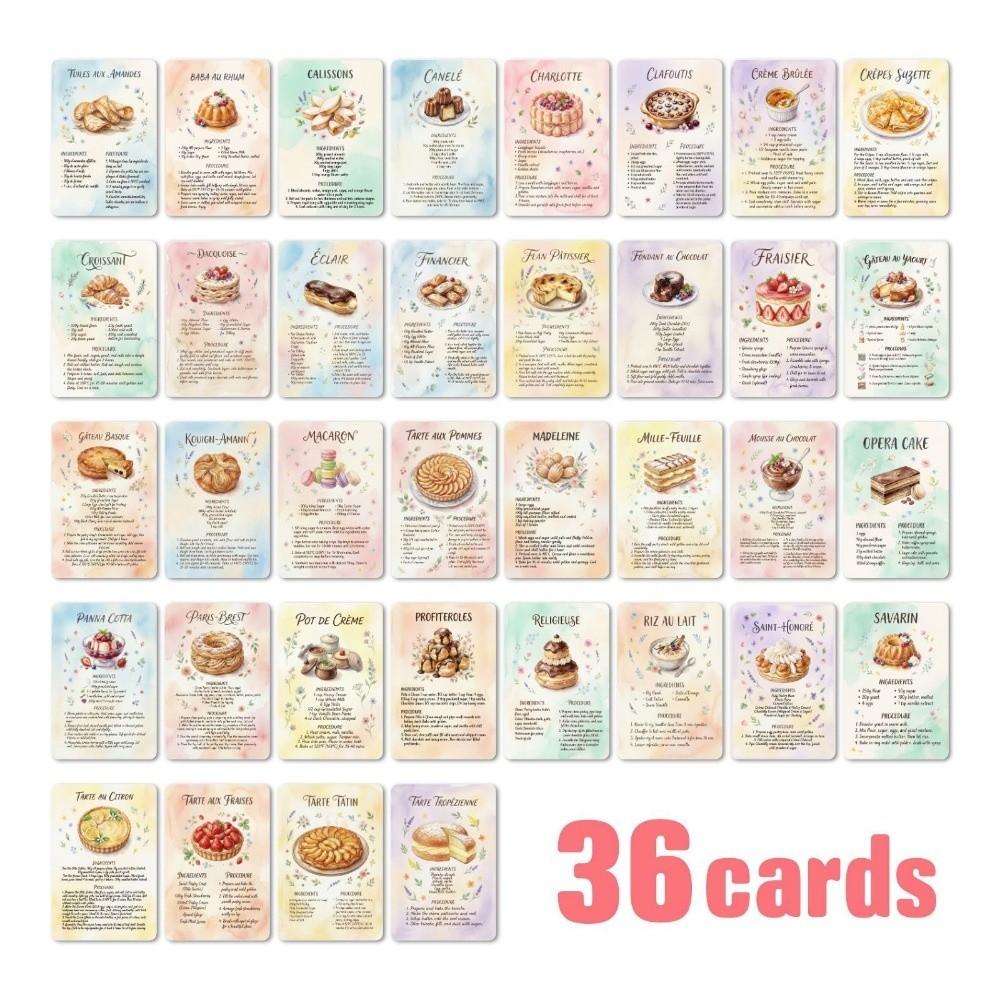 

Retro Dessert Baking Recipe Cards Ingredient Lists Sweet Dessert Recipe Postcards Home Kitchen Set 3