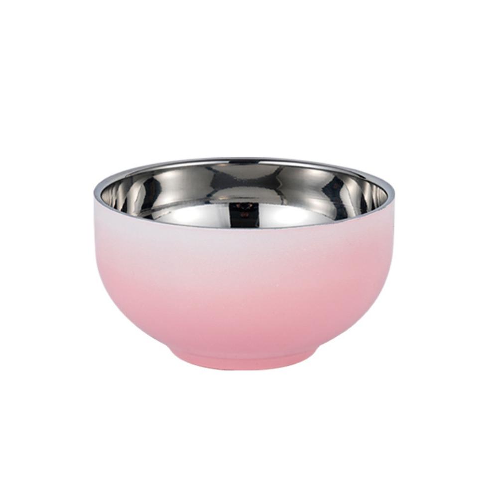 304 Stainless Steel Candy-Colored Kids Rice Bowl Heat-Resistant Soup Bowl School Canteen