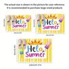 1pc Summer Vibes Non-Slip Kitchen Mat - "Hello Summer" Design with Popsicles & Sunflower, Durable Flannel Sponge Floor Mat, Perf
