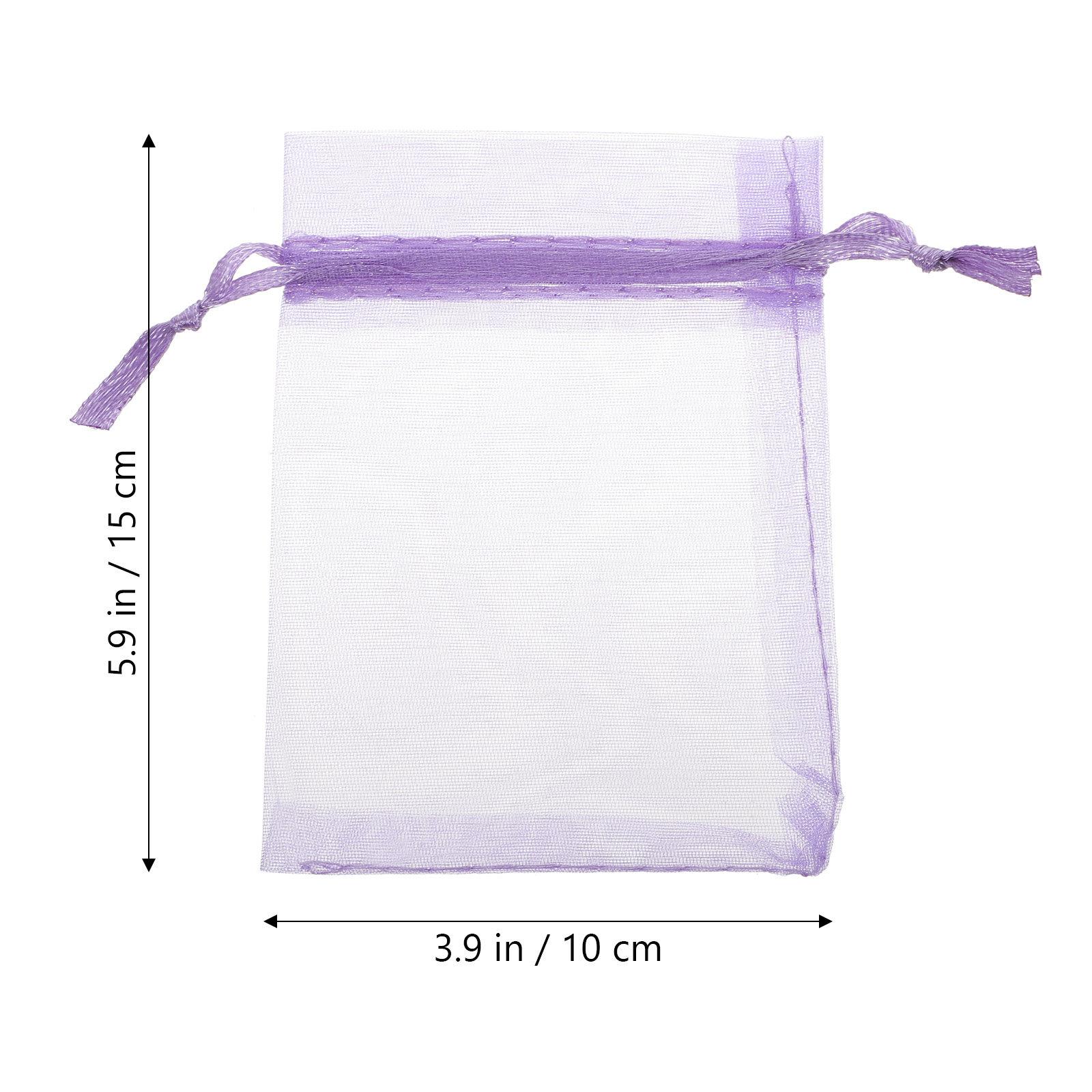 

50Pcs Organza Drawstring Gift Bags Small Purple Organza Bags Candy Packing Party Wedding Favor Storage Pouches 9x7x0.1cm&other