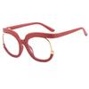 Damen Übergroße Lesebrille Herren Blaulichtfilter Alterssichtigkeit Brille Mode Einzigartige Runde Fassungen Dekorative Brille Dioptrie