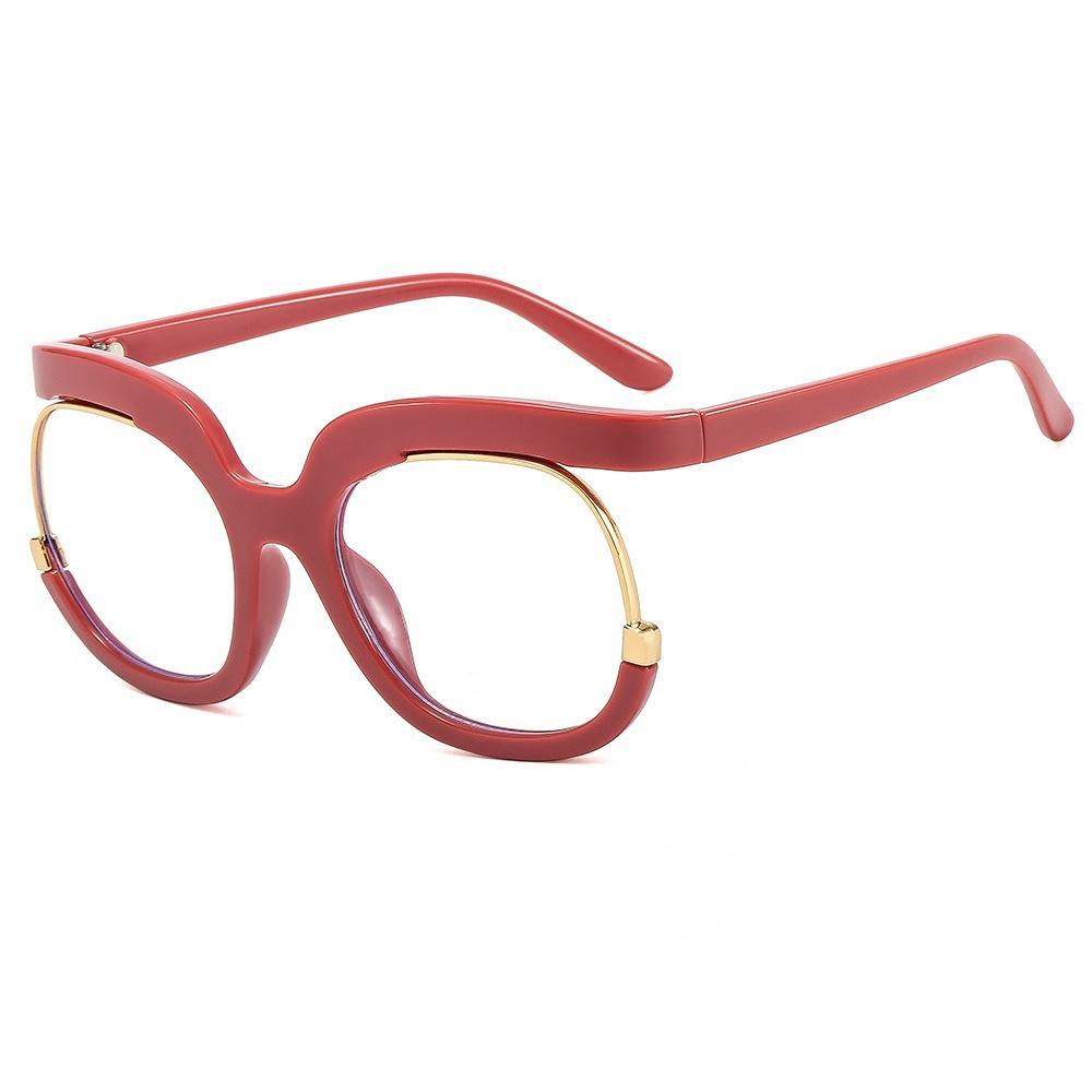 Damen Übergroße Lesebrille Herren Blaulichtfilter Alterssichtigkeit Brille Mode Einzigartige Runde Fassungen Dekorative Brille Dioptrie