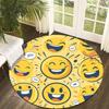 Cute style of emoticons Flannel-printed round floor mats are slip-resistant Suitable living room bedroom terrace garden carpets