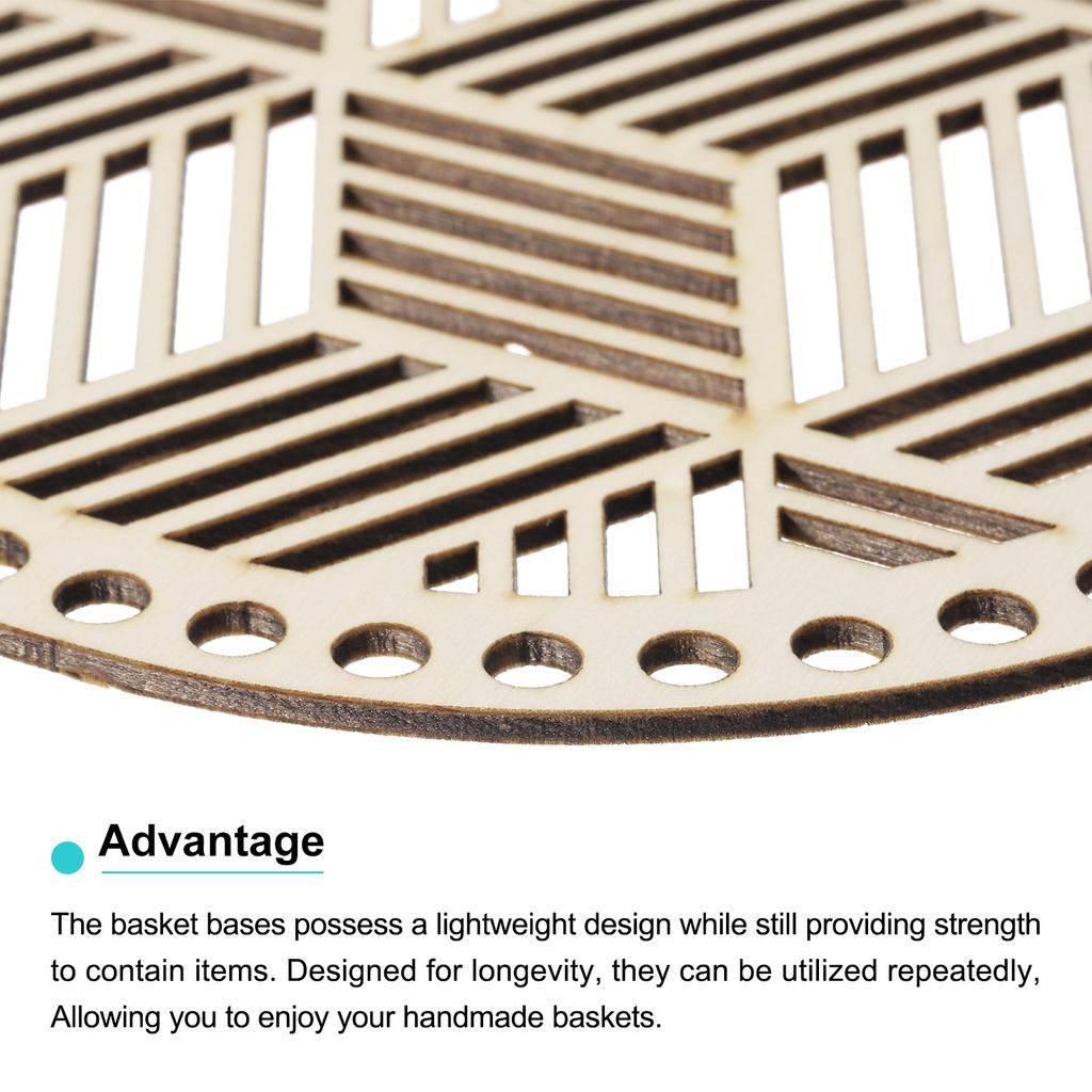 2 Stück Holzboden für Körbe Kreisbasis Holzfarbe Unterlage für DIY Stricken Häkeln Boden Zubehör DIY Weben Korbboden