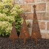 Comfortable Garden Accents 3 Pcs Christmas Tree Metal Ornament Set, Star-Topped Yard Decorations, Rustproof Durable Ornaments Lightweight Holiday