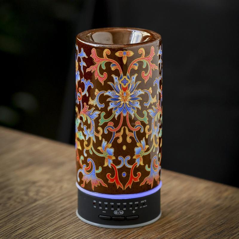 Chinese style Enamel Ceramics Charging Timed Temperature control Incense burner Household temple worship study rooms meditation бордовый