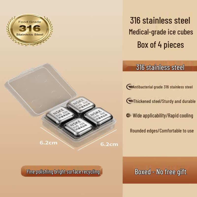Qiwei Food Grade 316 Stainless Steel Whiskey Ice Cubes