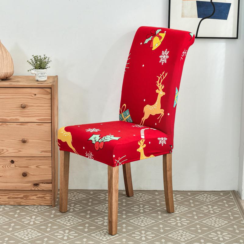 Christmas Decoration Stretch Covers Chair Cover For Dining Room Office Banquet Chair Protector Elastic Material Armchair Cover