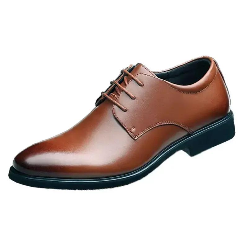 Men's Leather Shoes Lace up Oxfords Spring Autumn Best Man Men's Business Formal Wear Casual Shoe Plus Size 47 Male Dress Shoes