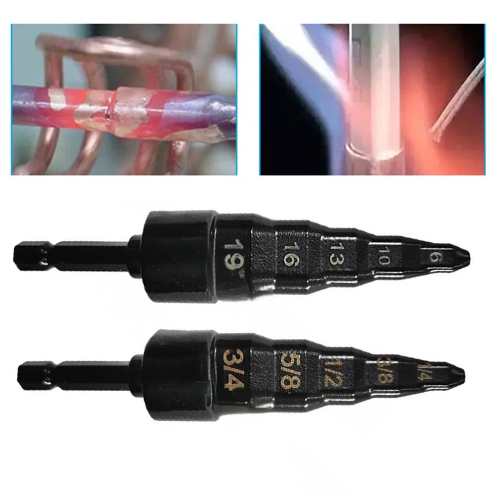 2pcs Copper Pipe Swaging Tools for AC Systems with Graduated Steps Covering 6 10 13 16 19 mm and 1/4 3/8 1/2 5/8 3/4 Inch Sizes