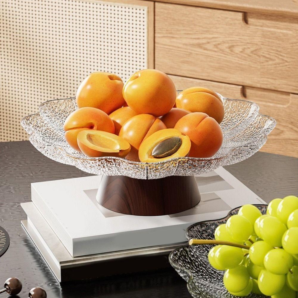 Large Capacity Pedestal Fruit Bowl Plastic Dried Fruit Plate Modern Fruit Display Stand Dessert