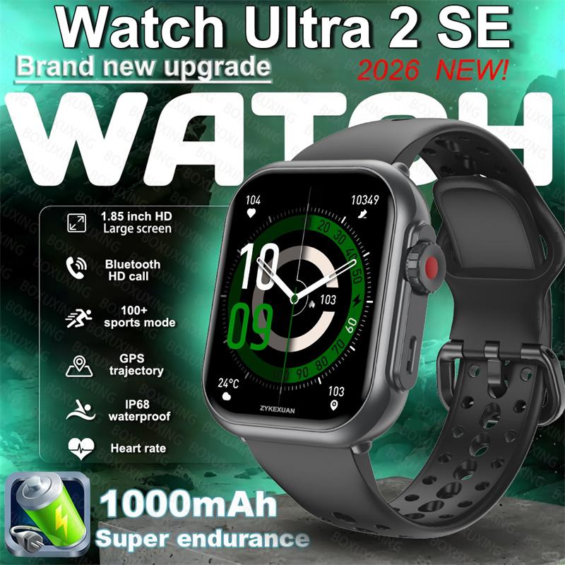 New Watch Ultra 2SE Smart Watch Men Women 1.85-Inch HD AMOLED Full Touch Screen IP68 Waterproof Bluetooth Calling SmartWatch Man