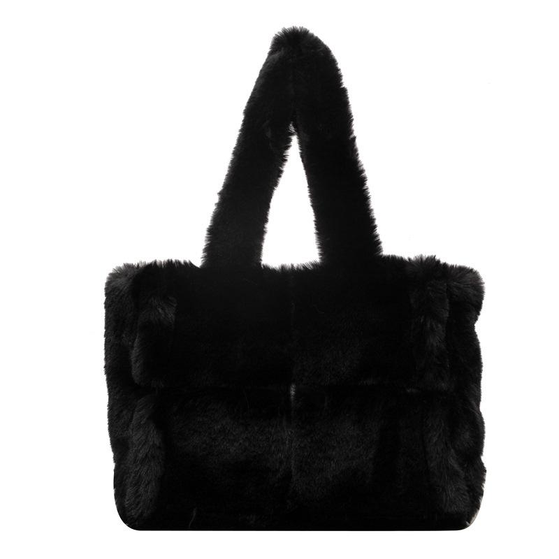 Winter Plush Niche Bags, Premium Versatile Women's Bags, Fashion Trends, Large-capacity Portable Wool Bags