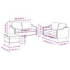 3 Piece Sofa Set with Cushions Taupe Fabric