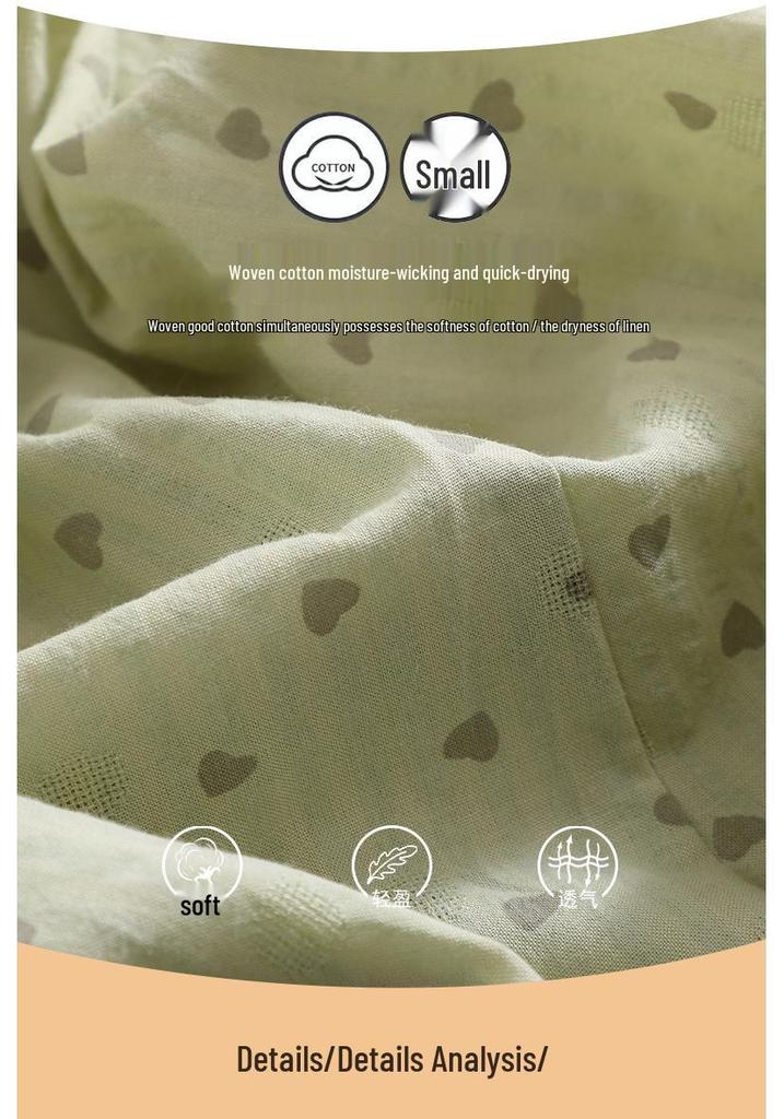 Women's Three-Quarter Sleeve Cotton Gauze Pajamas, Spring/Autumn 2025 Collection, Pure Cotton Home Wear 