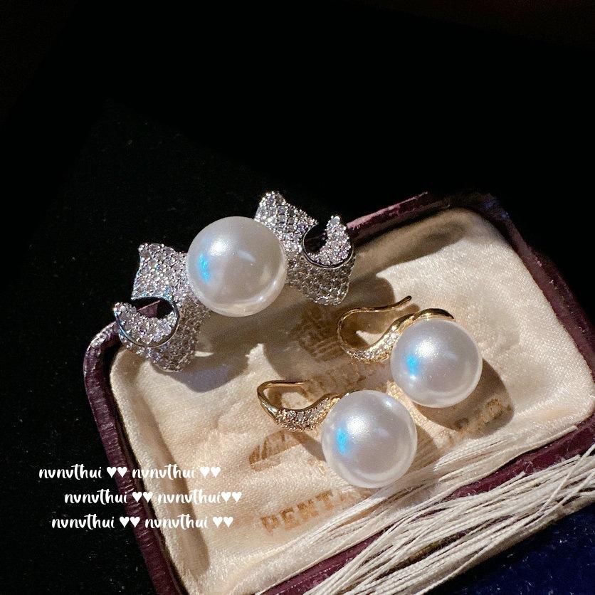 Anello con Gioiello a Farfalla Colorata Yuji, Tahiti, Placcato Oro 18K, Orecchini con Perla e Zirconi Avvolti