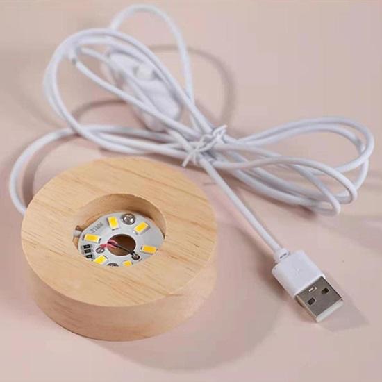 Galaxy 3D Crystal Ball Night Light with Wooden Base LED USB Table Lamp for Kids, Teens, and Home Decor