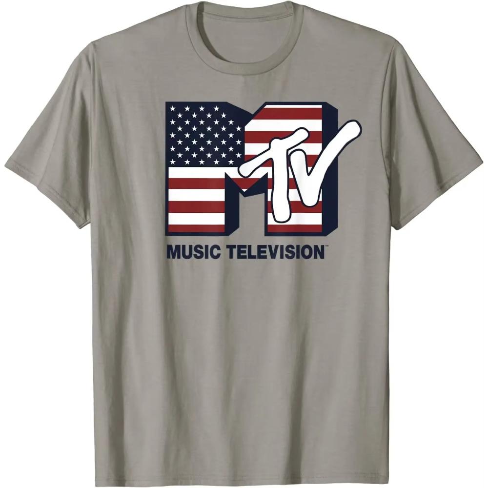 MTV Logo American Flag Graphic T-Shirt