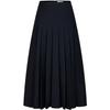Annacou High-Intelligence Old Money Style Pleated Long Skirt