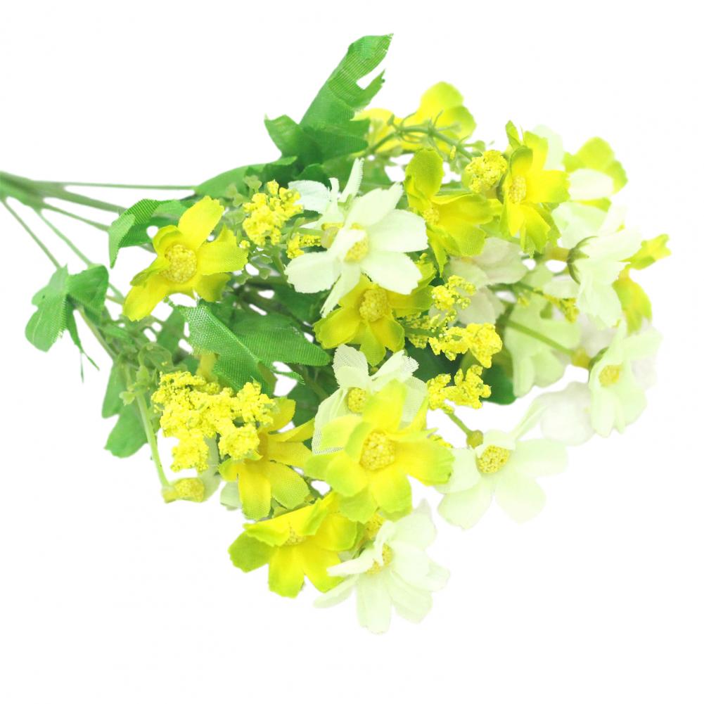 34.5cm Artificial Flowers 28 Heads Table Centerpiece Vibrant One Bouquet 7 Branch Silk Artificial Decorative Flower For Wedding