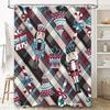 Plad Christmas Shower Curtain with Nutcracker and Candy Cane, Red Black Buffalo Check Pattern for Fun Festive Bathroom